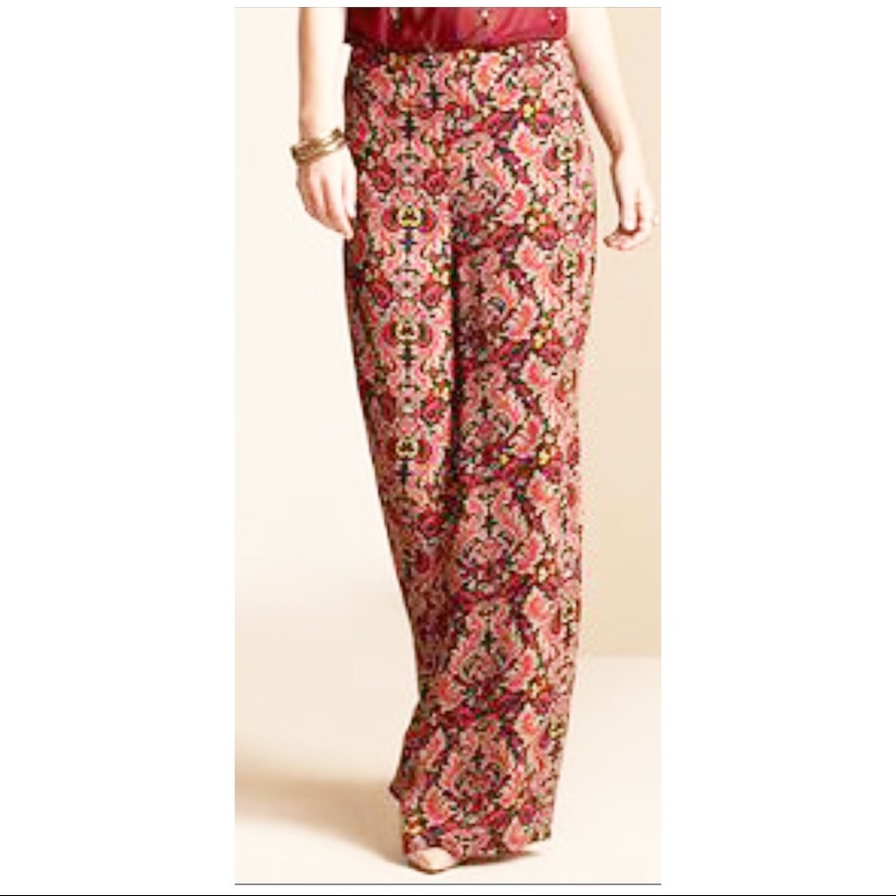 Bar III Bohemian Red Wide Leg Pants Size Sm